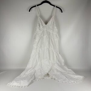 🤍 White Embroidered Maxi Dress